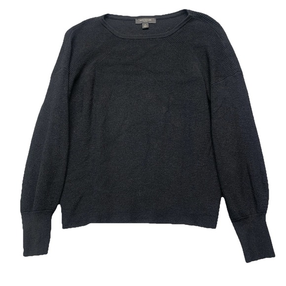 Ann Taylor Sweaters - Ann Taylor PETITE Women's Black Ribbed Sweater Top Shirt Capsule Classy- Size LP